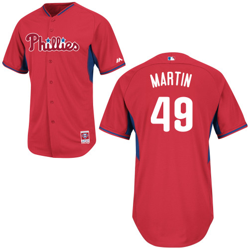 Ethan Martin #49 MLB Jersey-Philadelphia Phillies Men's Authentic 2014 Red Cool Base BP Baseball Jersey